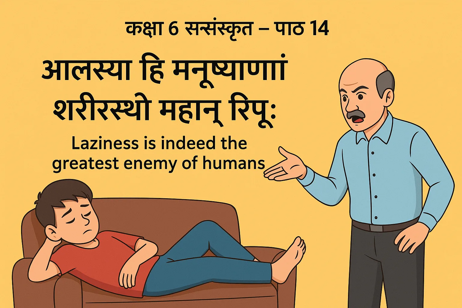 आलस्यं हि मनुष्याणां शरीरस्थो महान् रिपुः Notes Class 6