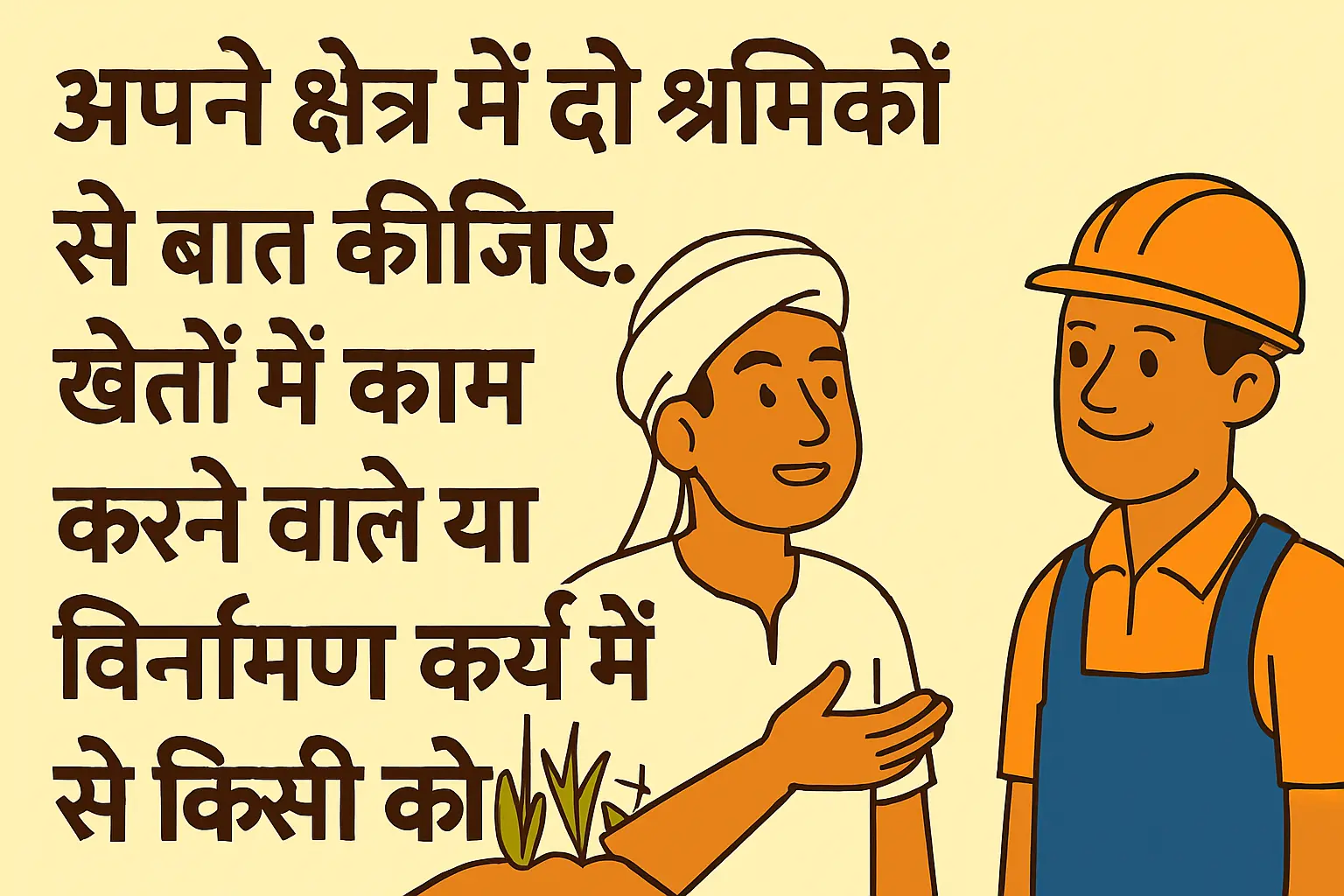 apne kshetra mein do shramikon se baat kijiye kheton mein kam karne wale class 9