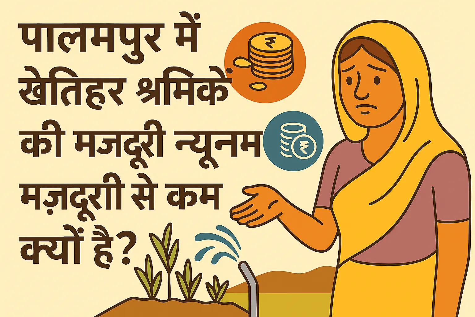 palampur mein khetihar shramikon ki majduri newnatam majduri se kam kyu hai Class 9