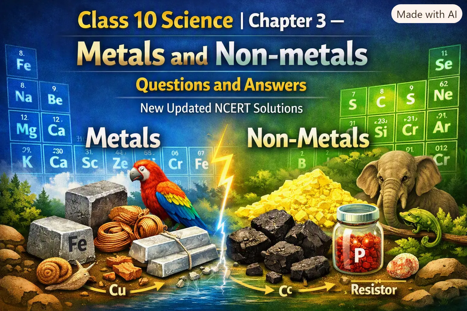Class 10 Science Chapter - 3 Metals and Non-metals Questions and Answers New Updated NCERT Solutions 